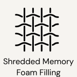 Symbol indicating shredded memory foam filling on a white background