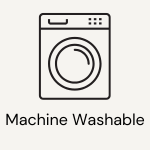 Icon of a washing machine with text 'Machine Washable'.