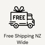 Icon of a delivery truck with a gift box, indicating free shipping in New Zealand.